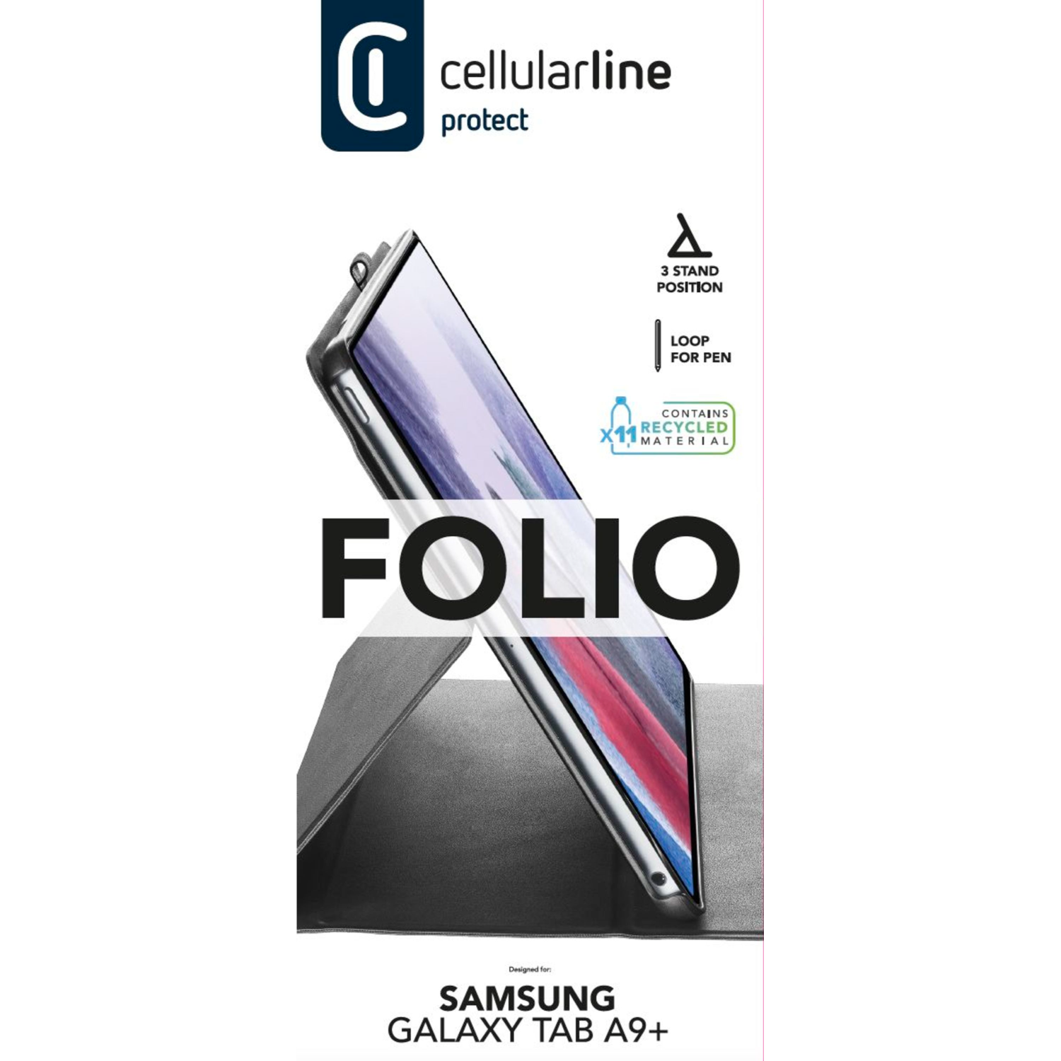 Cellularline Folio Galaxy Tab A9+ Zwart