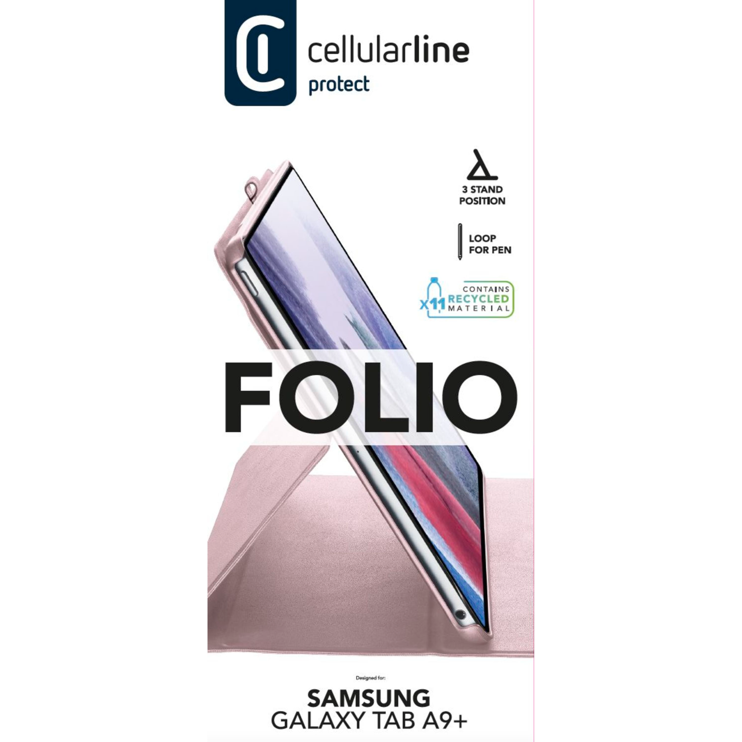 Cellularline Folio Galaxy Tab A9+ Roze