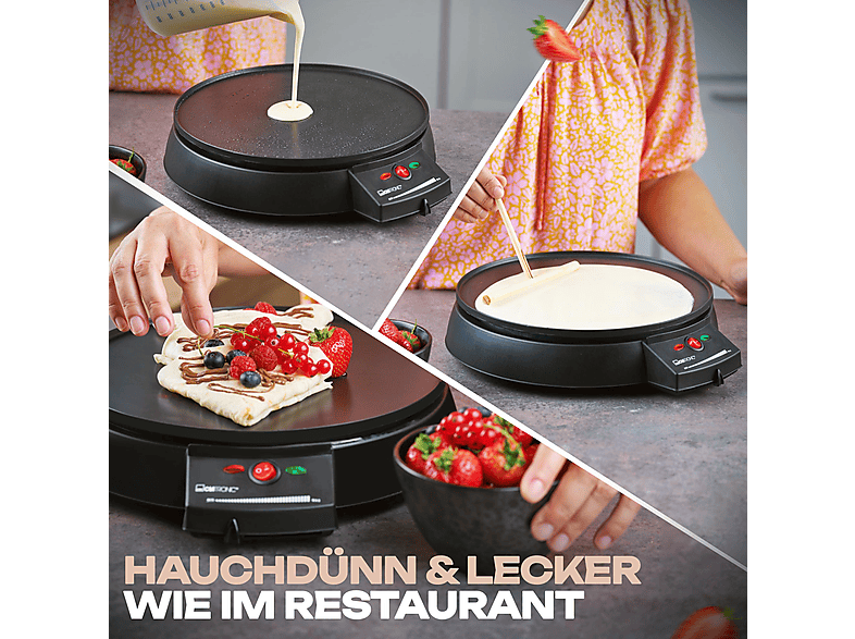 Clatronic CM 3372 Ø 29 cm Crêpemaker schwarz Crêpes Maker, Ø 29 cm, Schwarz, 900 Watt — Foto 2 von 5
