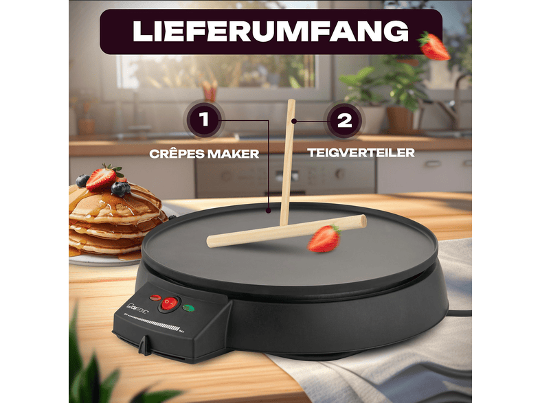 Clatronic CM 3372 Ø 29 cm Crêpemaker schwarz Crêpes Maker, Ø 29 cm, Schwarz, 900 Watt — Foto 4 von 5