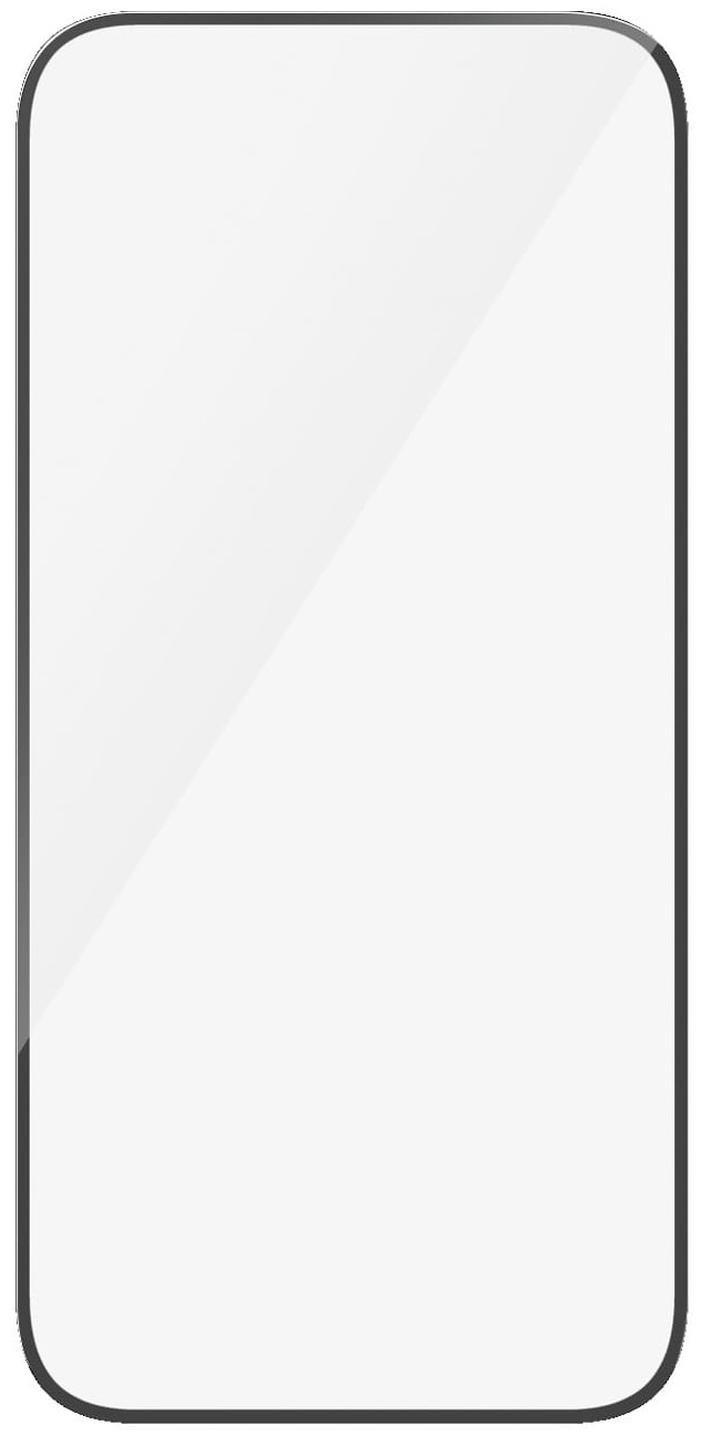 Prostokątna osłona ekranu z czarnymi krawędziami na białym tle.