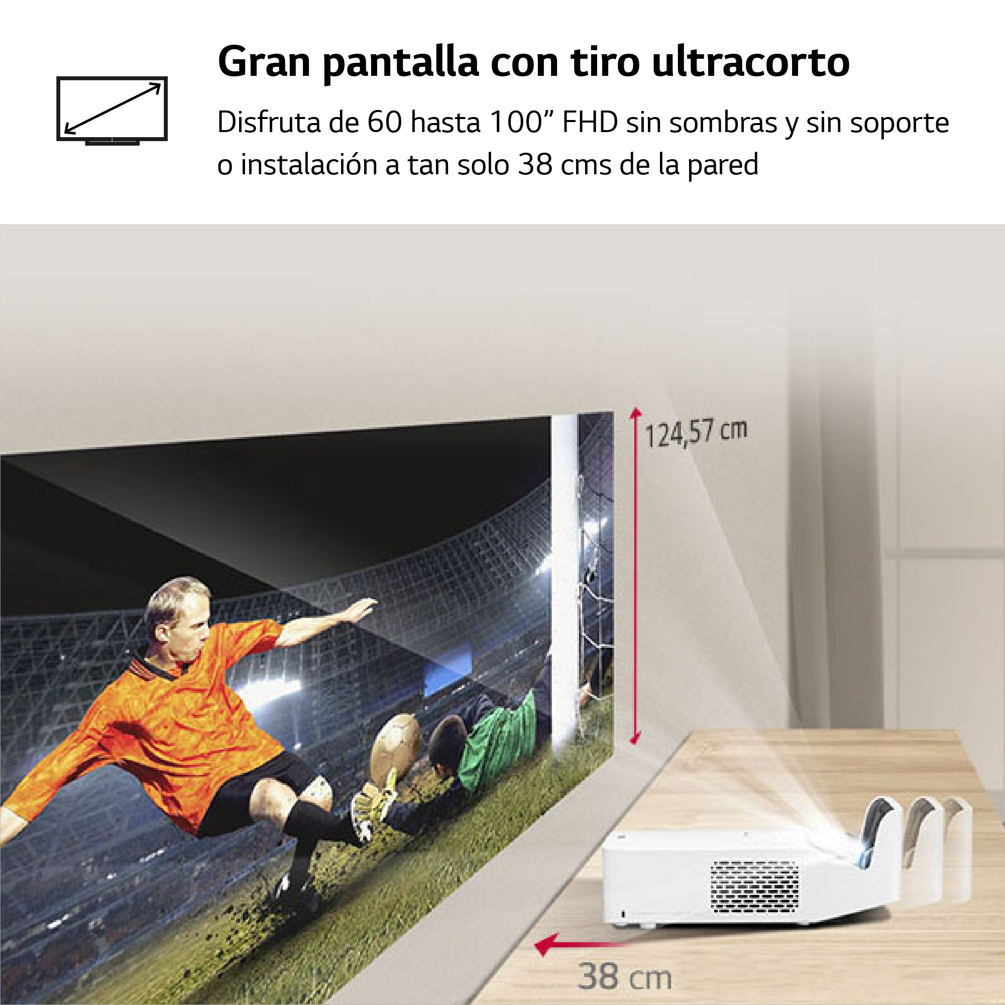 Primer plano de los puertos del proyector: HDMI, USB-A, Audio y RGB IN.