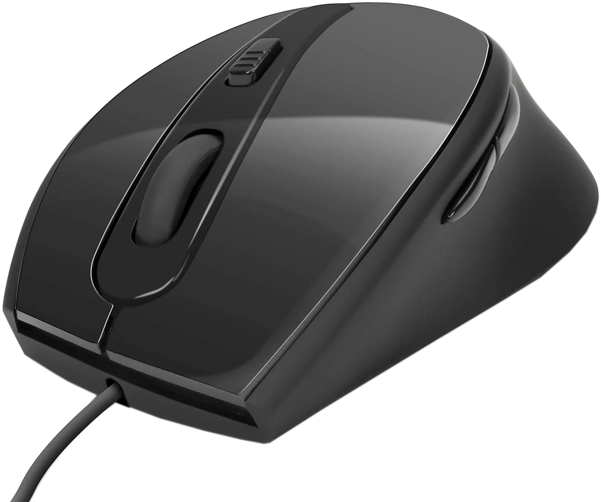 ISY ICM-3100 Vezetékes optikai egér, max 2400 DPI, 5 gomb, fekete (2V225486)