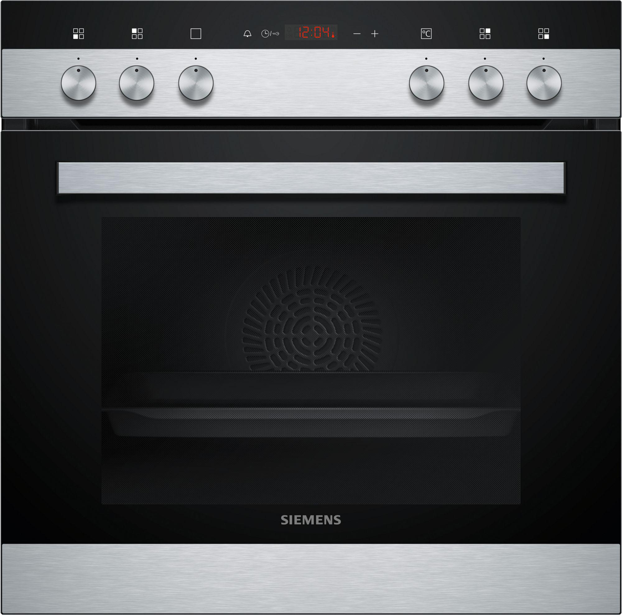 Schwarzer Backofen mit Digitalanzeige und Knöpfen. Der Hintergrund ist schwarz und silber.