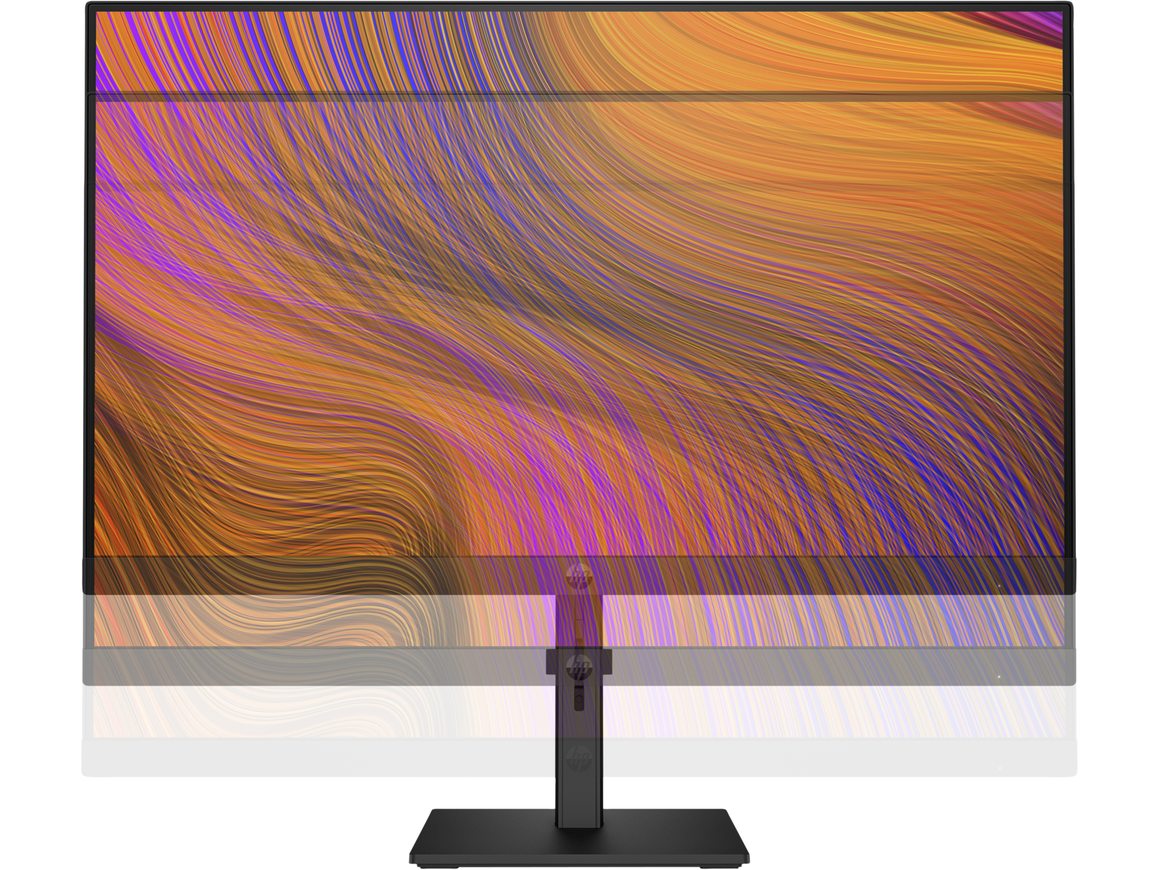 Un monitor de computadora con un diseño abstracto y colorido en la pantalla.