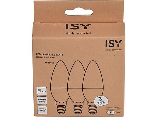 ISY ISYLED E14, 4,9 W, confezione da 3 - Lampada LED