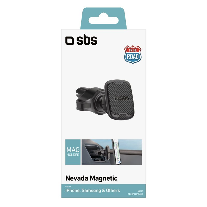 Kfz-Telefonhalter in Verpackung, Produktname und Beschreibung auf weißem Hintergrund.