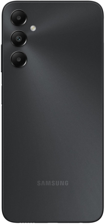 Tył czarnego smartfona Samsung z trzema aparatami.