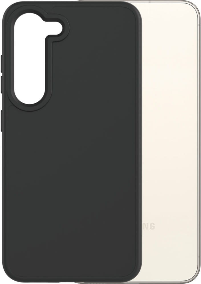 Czarne etui na telefonie na białym telefonie.