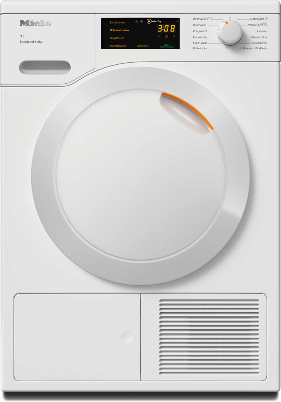 MIELE TCC 560WP ECOSPEED Wärmepumpentrockner (8 kg), Lotosweiß)