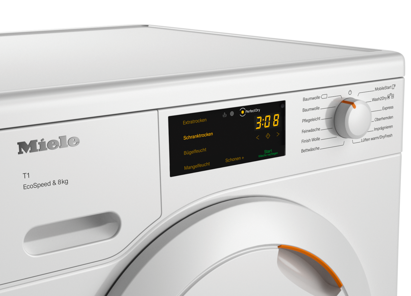 MIELE TCC 560WP ECOSPEED Wärmepumpentrockner (8 kg), Lotosweiß)