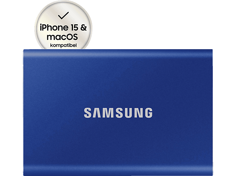 SAMSUNG Portable SSD T7 PC/Mac Festplatte, 2 TB SSD, extern, Indigo blue
