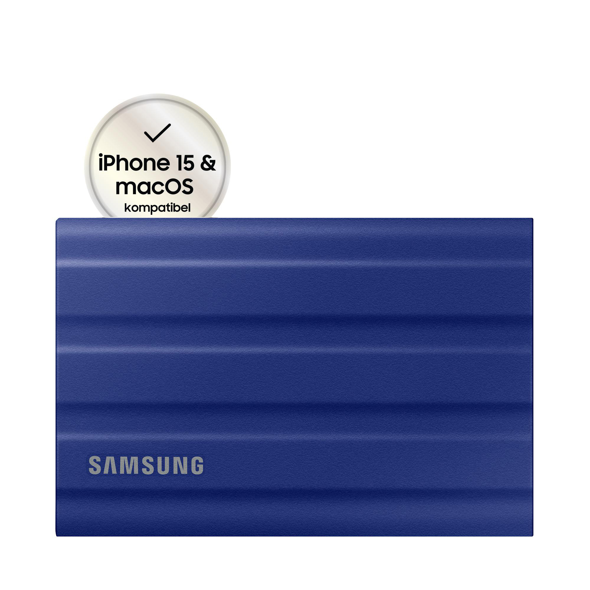 SAMSUNG Portable SSD T7 Shield extern, SSD, Blau 1 Festplatte, TB PC/Mac