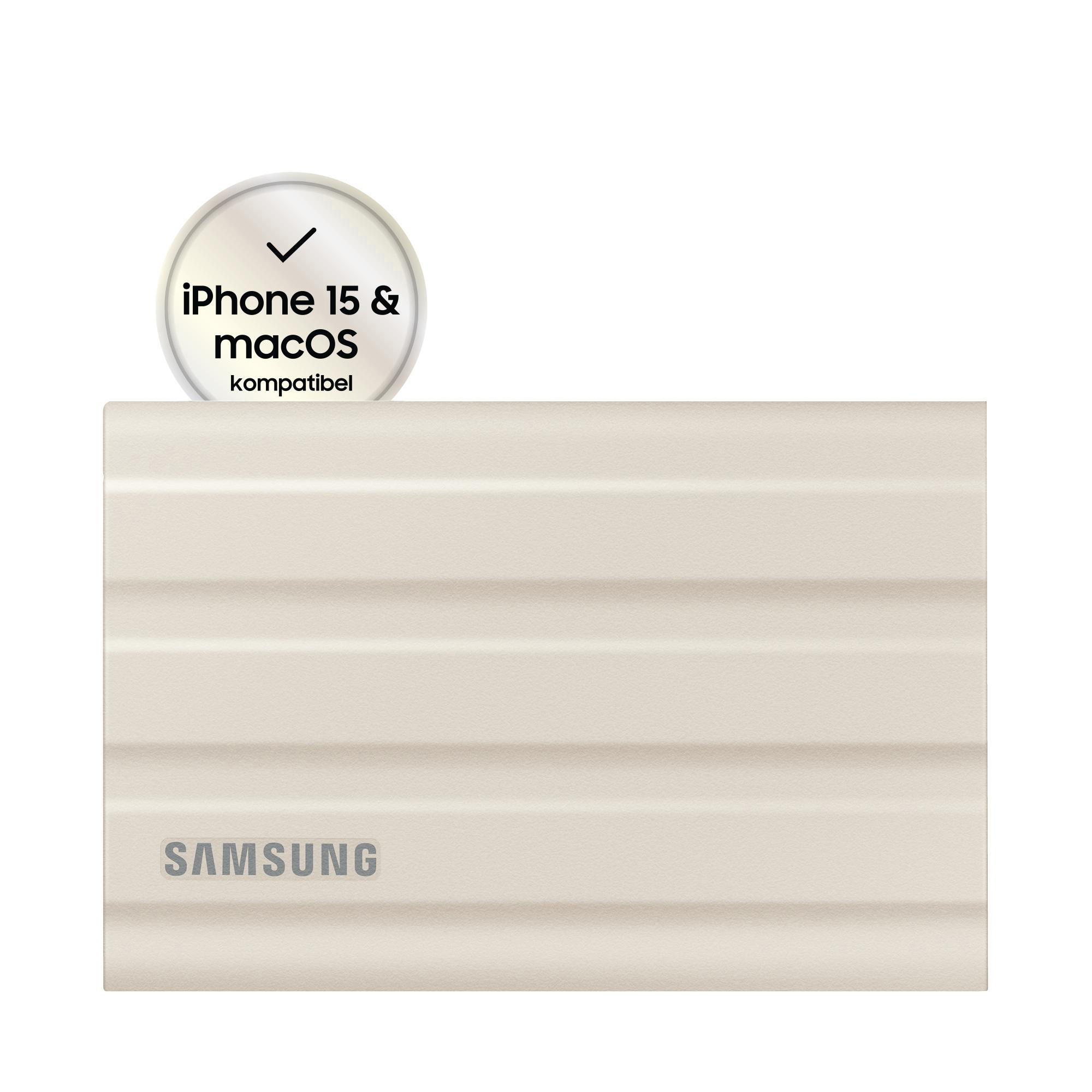 PC/Mac SAMSUNG Shield T7 TB Beige 2 SSD, SSD Portable Festplatte, extern,