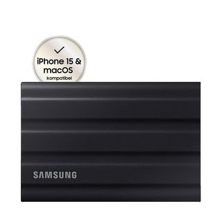 SAMSUNG Portable SSD T7 Shield PC/Mac Festplatte, 2 TB SSD, extern, Schwarz