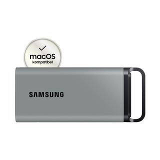 SAMSUNG PSSD T5 EVO Festplatte, 2 TB SSD, extern, Grau