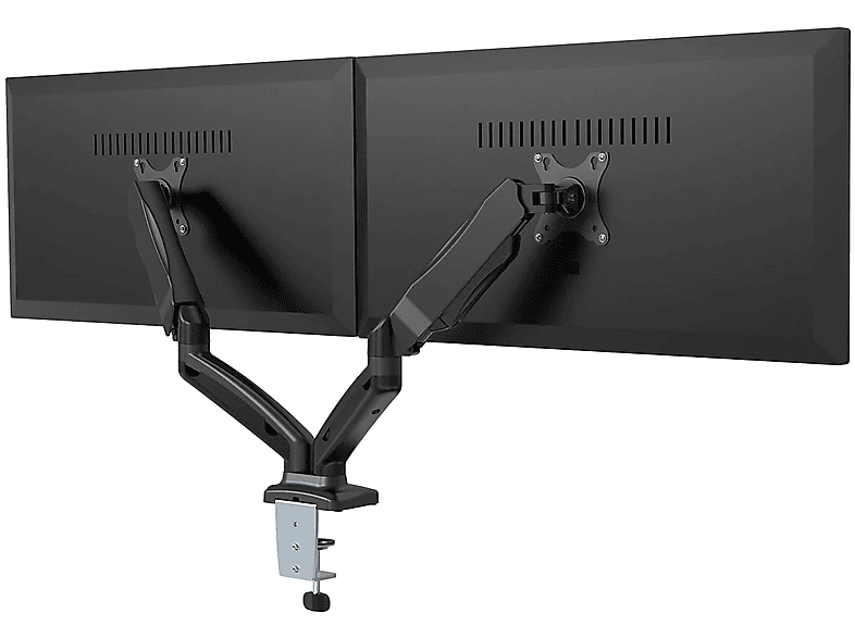 ISY IMA-2100 asztali gázrugós monitor állvány 2 monitorhoz, max 32", VESA 75x75 vagy 100x100 (2V225488), fekete