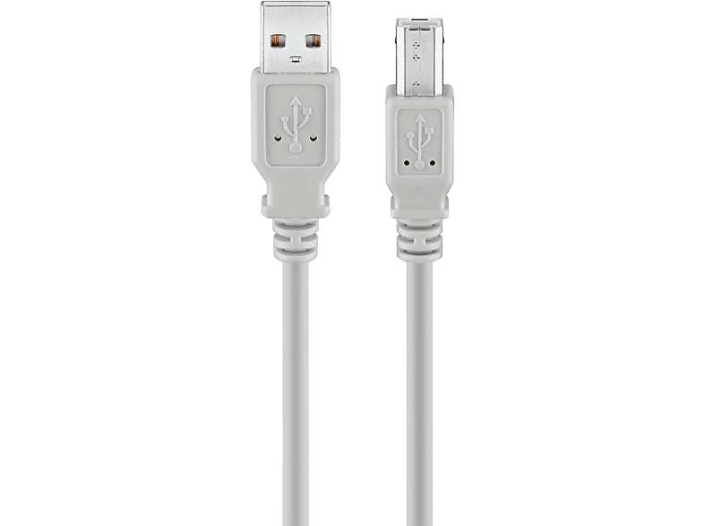 ISY IUB-1015 USB A-B összekötő kábel, 2.0, 1,5 méter (2V225500), szürke