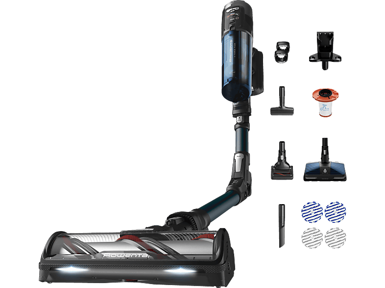 Rowenta RH9AD1 X-Force Flex 13.60 Animal Aqua Aerospin Akku Staubsauger (0,65 l, Akkulaufzeit: 1 h, Blau/Schwarz)