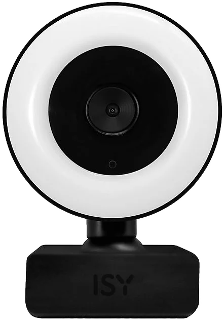 ISY IW-1080-1 FullHD webkamera, beépített LED körvilágítás (2V225526), fekete