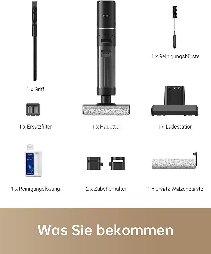 Staubsauger mit Komponenten: Griff, Filter, Bürste usw.