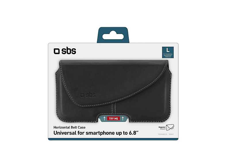 SBS Universale Horizontale Gürteltasche, Holster, für Smartphones bis 6.8", Schwarz-Tasche — Foto 2 von 2