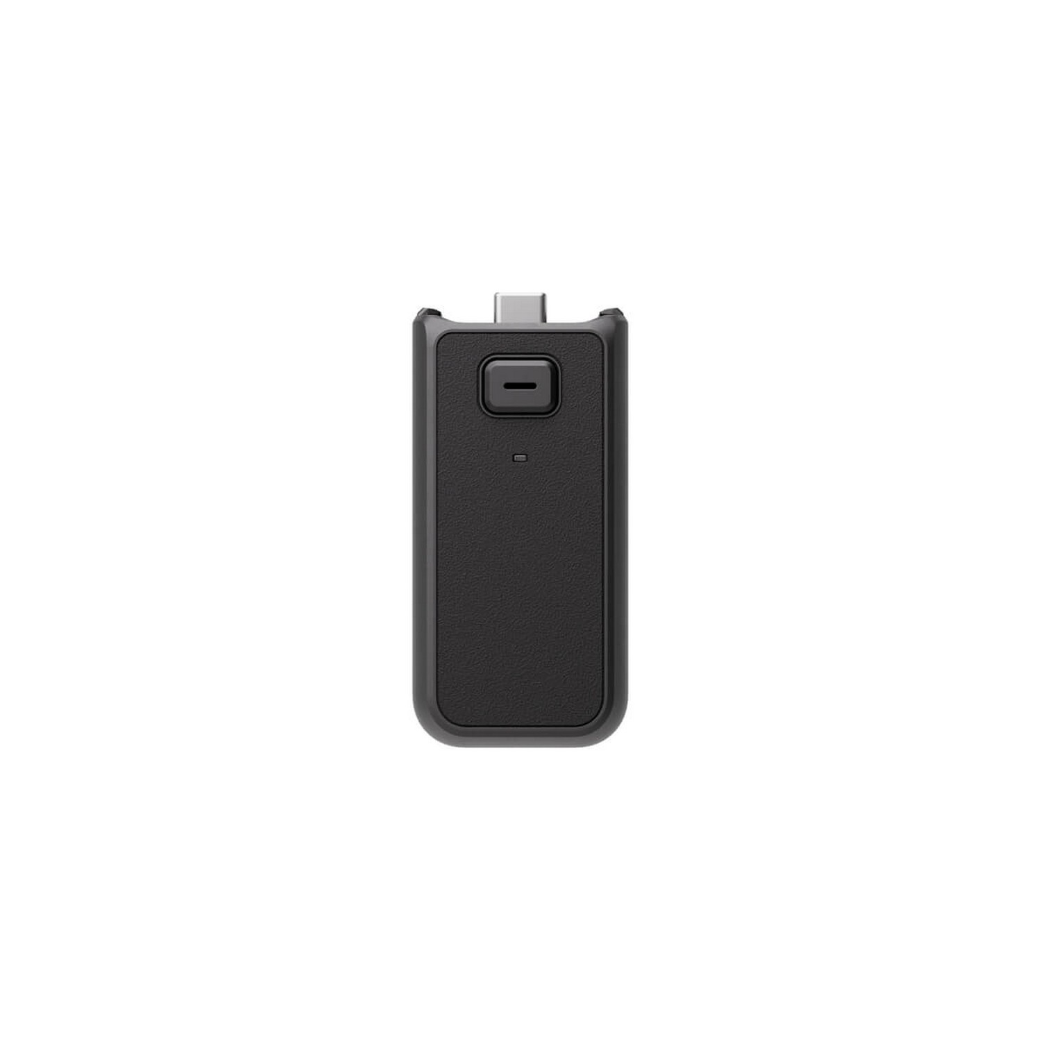 Petit appareil noir, rectangulaire, avec un port USB-C en haut. Il possède un seul bouton à l'avant.