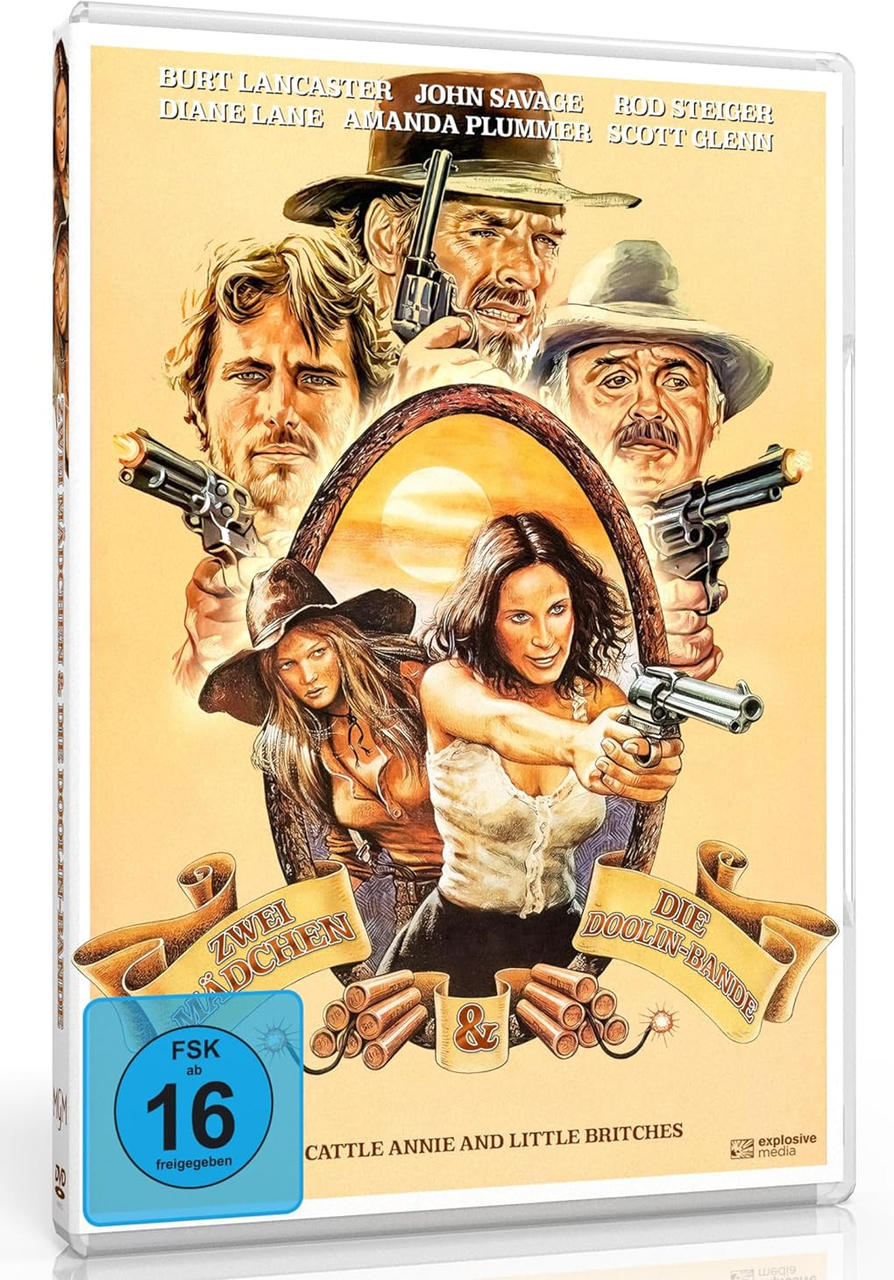 Filmcover mit mehreren Personen, die Waffen halten, mit deutschem Text.