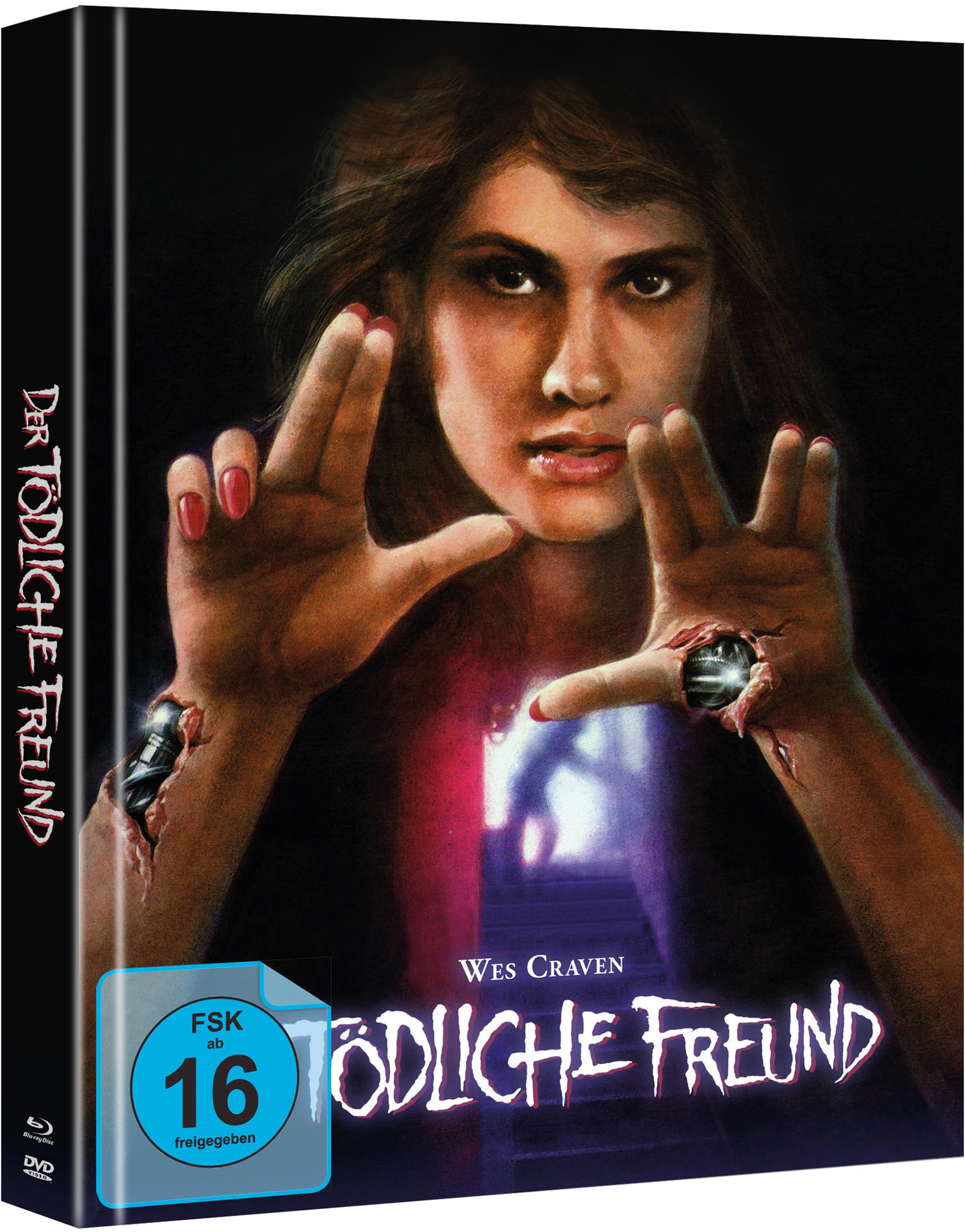 Filmcover: Eine Frau mit erhobenen Händen. Text: Der tödliche Freund. Blu-ray-Disc.