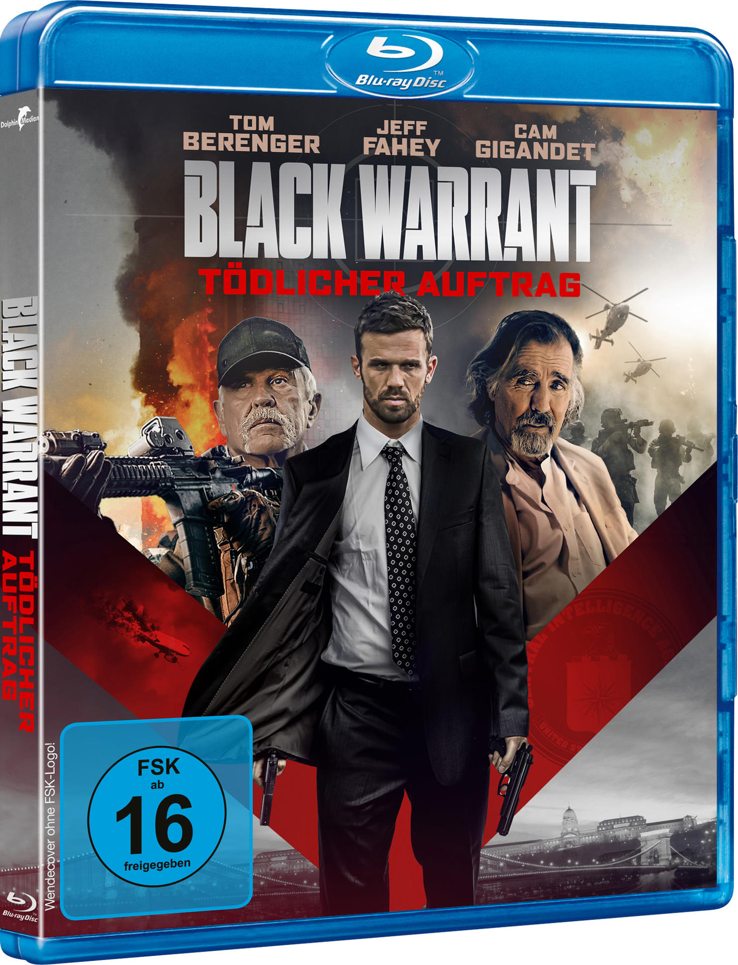 DVD-Hülle für den Film Black Warrant mit Tom Berenger, Jeff Fahey und Cam Gigandet. Blaues Gehäuse.