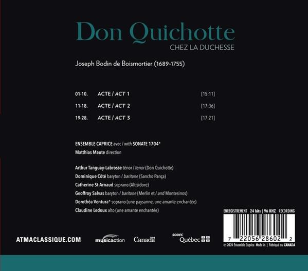 Cover mit Titel Don Quichotte, Komponist und Trackliste.
