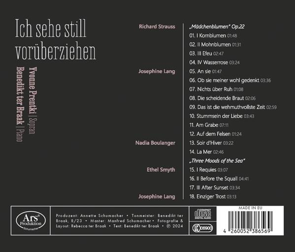 CD-Cover mit Titelliste von Richard Strauss, Josephine Lang und Nadia Boulanger.