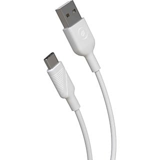 Cable USB - Muvit MCUSC0004, USB-A, USB-C, Universal, 3m, Blanco
