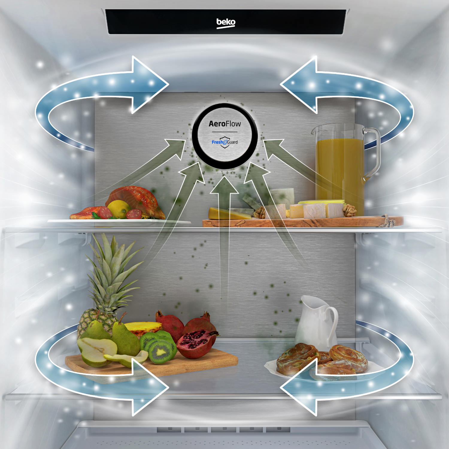BEKO B5RCNE405HG HarvestFresh Aeroflow Koel-vriescombinatie Antraciet