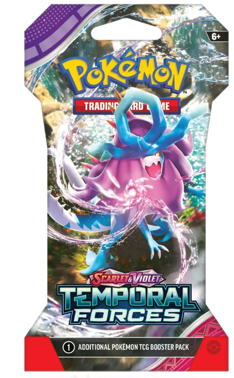 Juego - Magicbox Pokemon TCG Scarlet & Violet: Temporal Forces: Sleeved Booster, Aleatorio