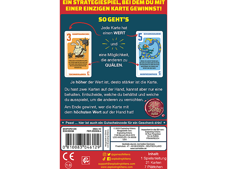 Thumbnail - EXPLODING KITTENS Power Hungry Pets Partyspiel Mehrfarbig