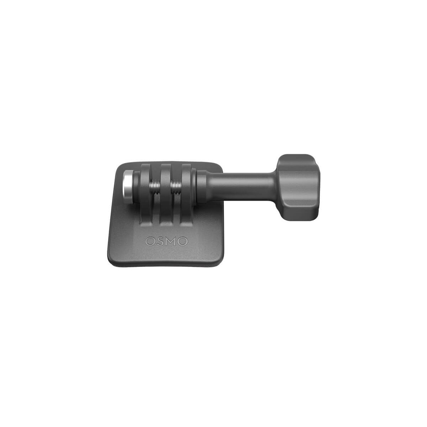 A gray Osmo mounting bracket with a rectangular base and a protruding arm. The brand name is visible.