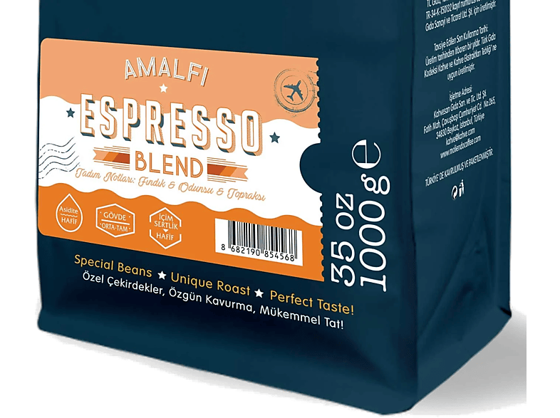 MOLIENDO Amalfi Espresso Blend Çekirdek Kahve 1000 g_1