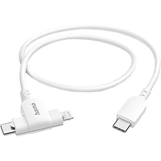 HAMA 201722 - Câble de charge USB 2 en 1 (Blanc)