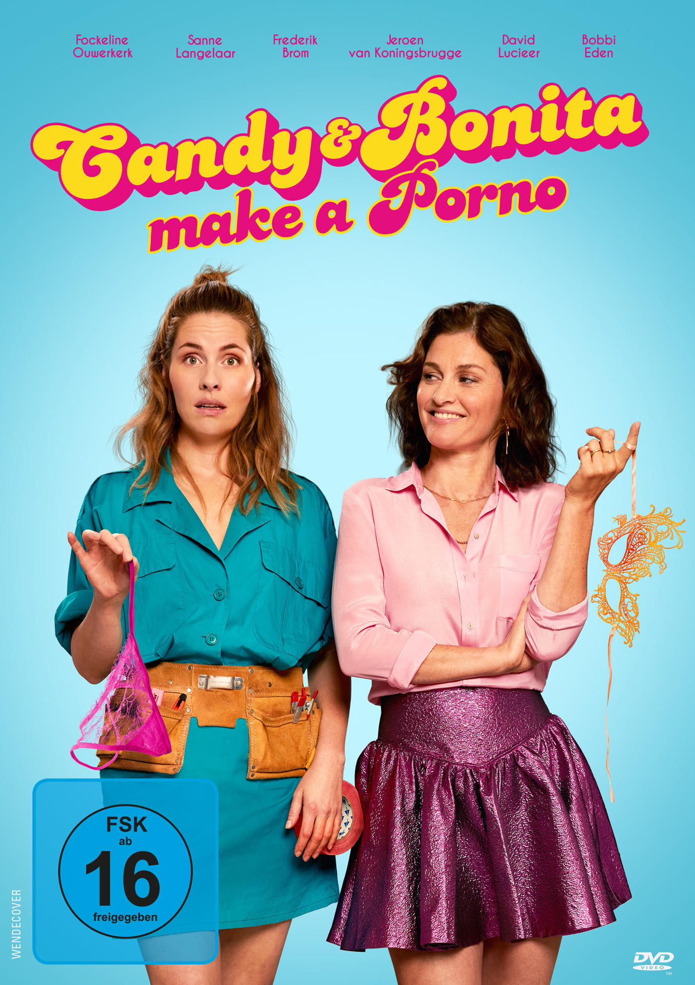 Filmcover: Zwei überrascht aussehende Frauen. Titel: 'Candy & Bonita make a Porno'.
