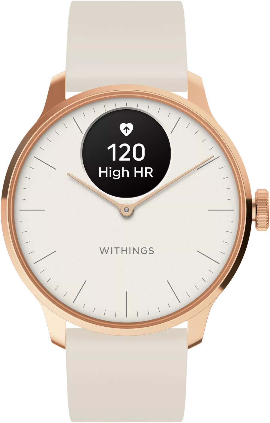 WITHINGS ScanWatch Light okosóra, 37mm, rózsaarany tok, homokszínű szíj, Sand (HWA11-model 1-All-Int)