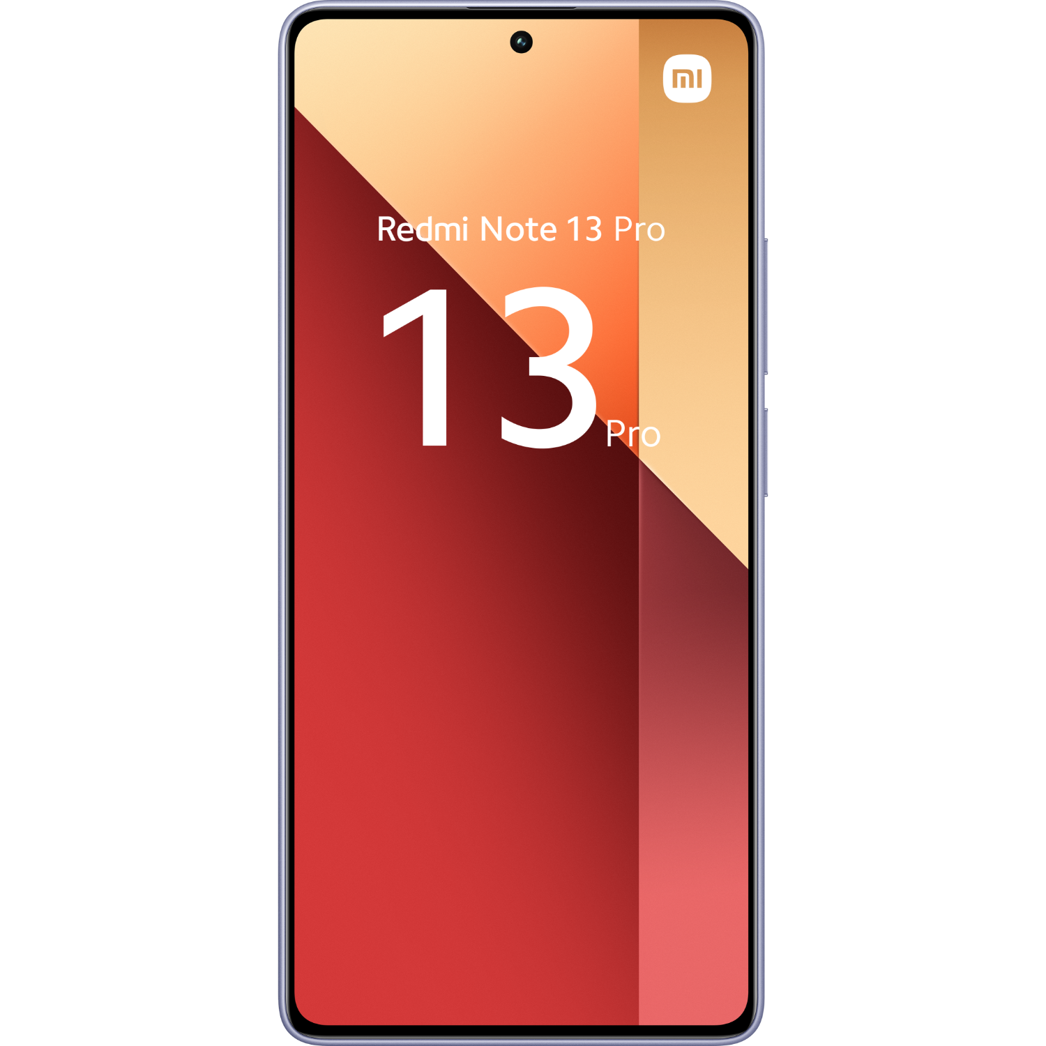 Redmi Note 13 Pro smartphone, met een rood en goud design op het scherm.