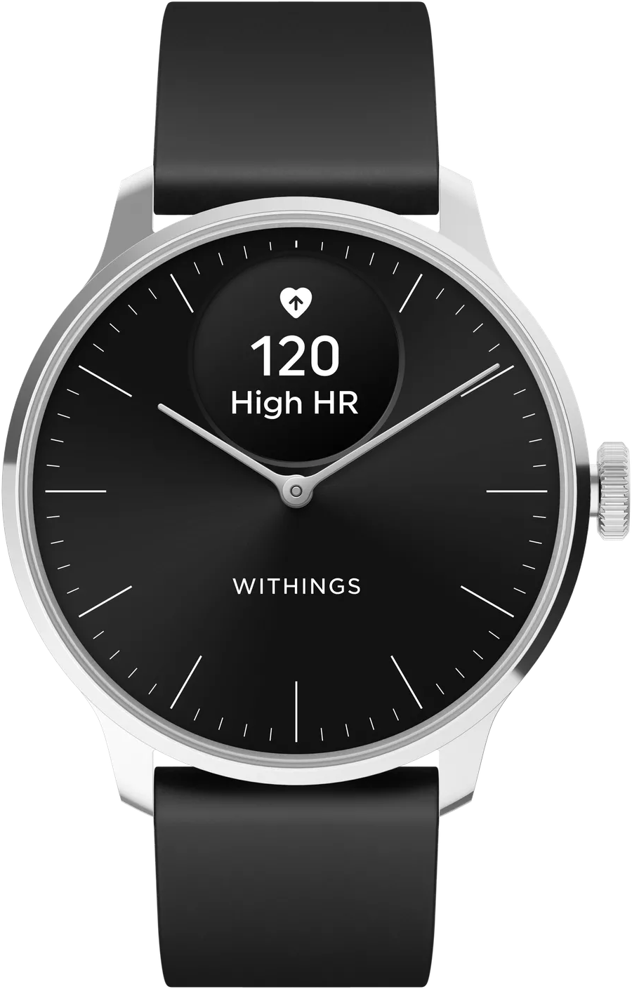WITHINGS ScanWatch Light okosóra, 37mm, ezüstszínű tok, fekete szíj, (HWA11-model 5-All-Int)