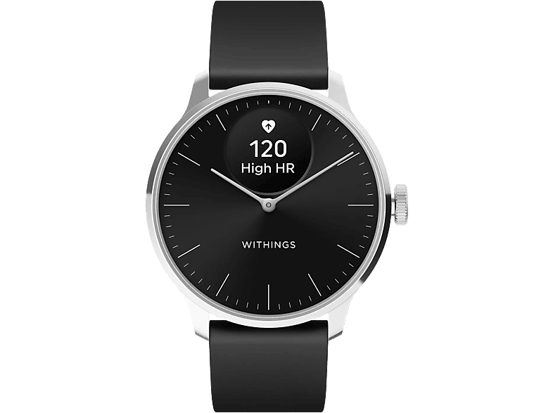 WITHINGS ScanWatch Light okosóra, 37mm, ezüstszínű tok, fekete szíj, (HWA11-model 5-All-Int)