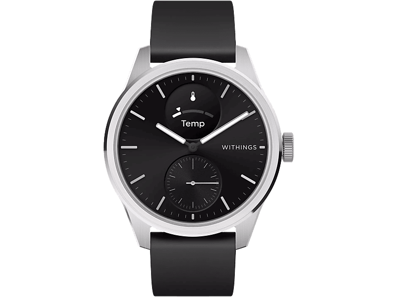 WITHINGS ScanWatch 2 okosóra, 38 mm, rozsdamentes acél tok, fekete (HWA10-model 1-All-Int)