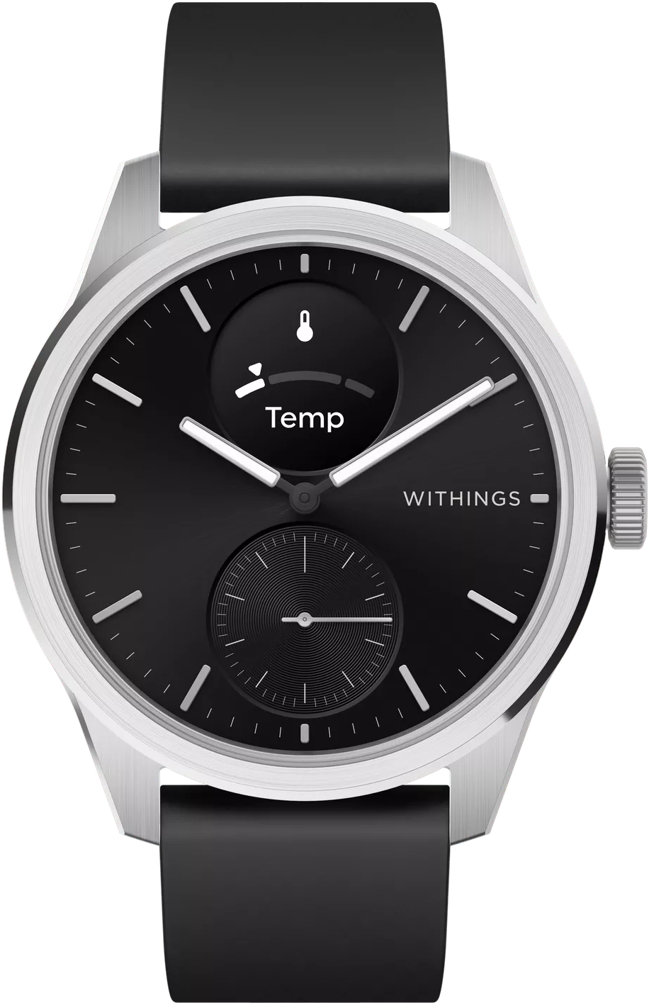 WITHINGS ScanWatch 2 okosóra, 42 mm, rozsdamentes acél tok, fekete (HWA10-model 4-All-Int)