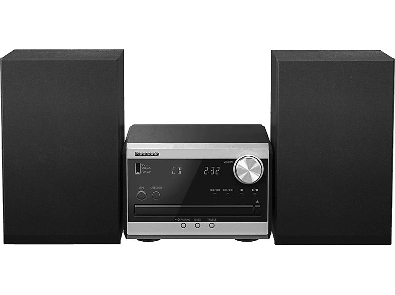 Panasonic SC-PM270, 20 W, Bluetooth, FM y CD, USB A, Negro
