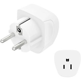 Adaptador enchufe - Hama 223458, Tipo A y tipo B, 3 pines, Compatible América y Canadá, Blanco