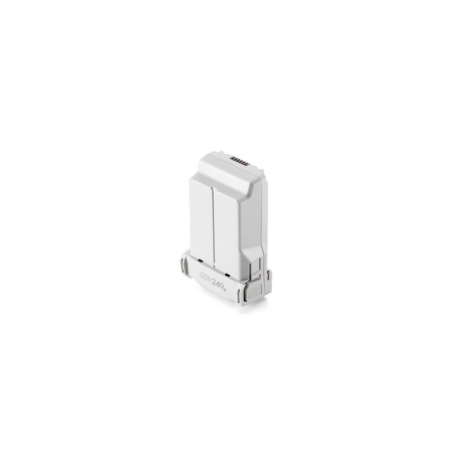 White DJI Mini 2 drone battery on a white background.