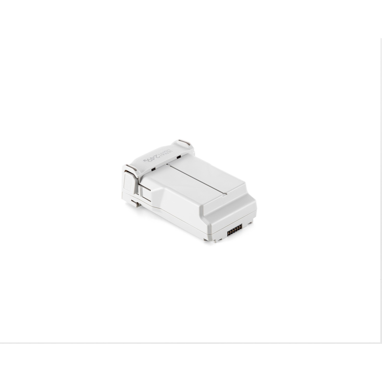 White battery for a DJI Mini 2 drone. Isolated on white background.